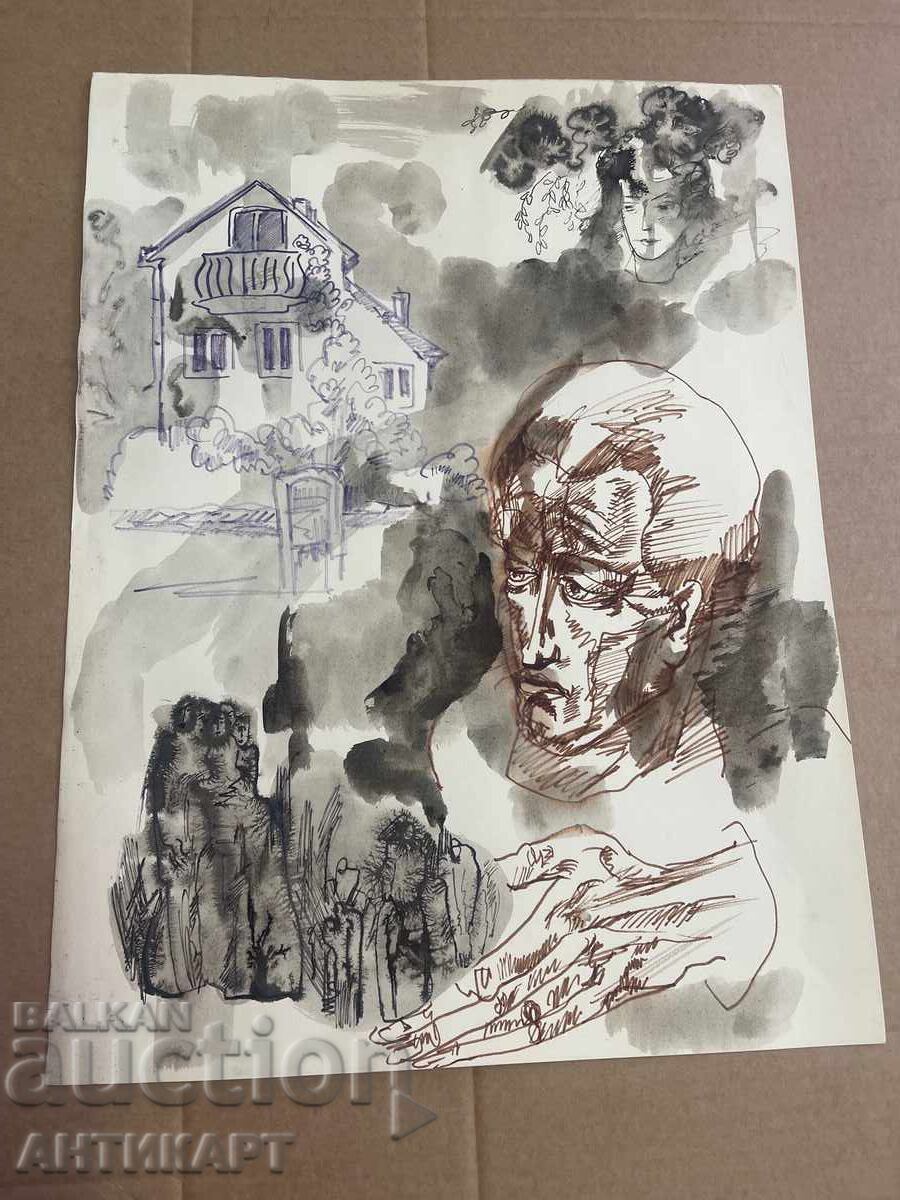 Παράδοση 2 μεγάλα σχέδια με μελάνι του Αθανάσιου Σαρένκοφ