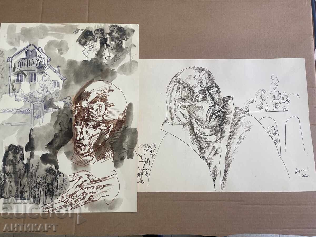 2 mari desene în tuș de Atanas Șarenkov