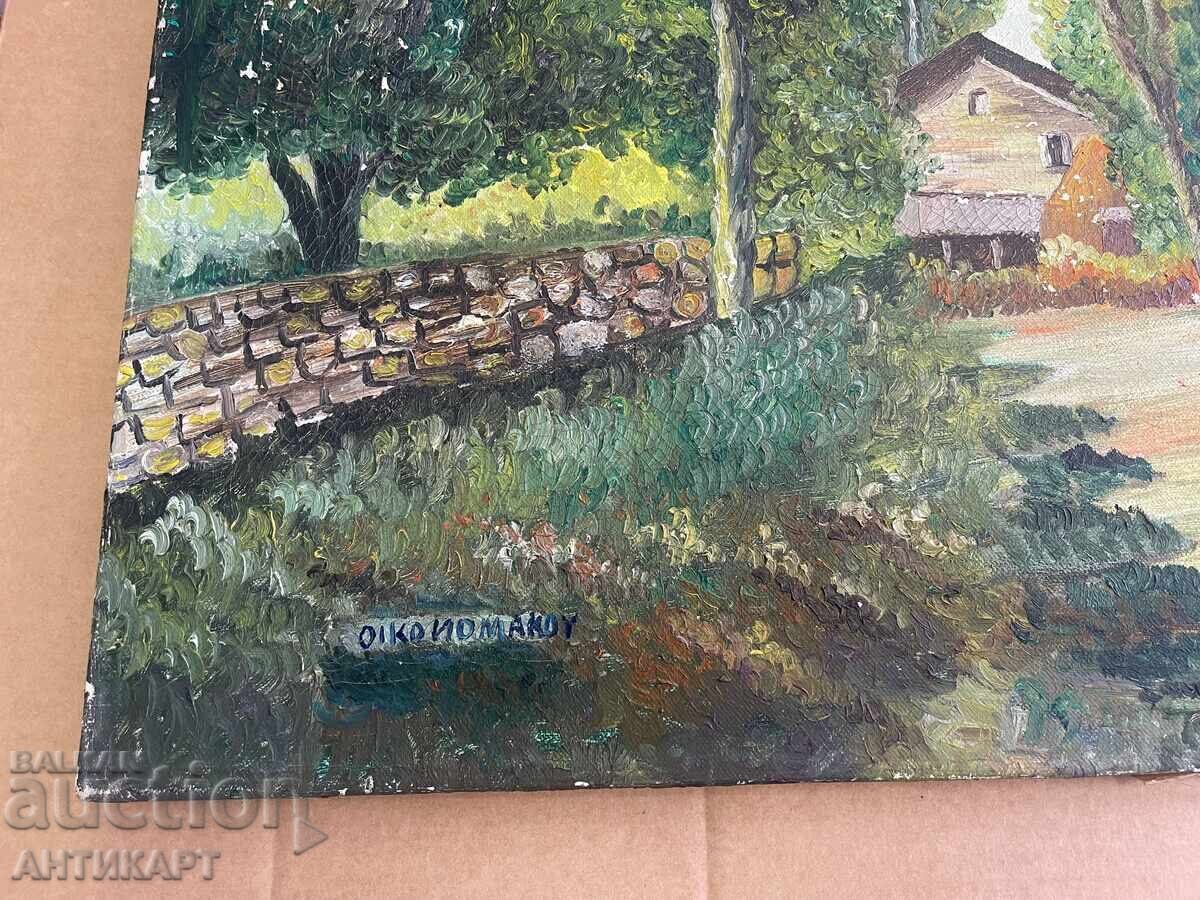 Grecia tablou peisaj grecesc ulei pe pânză semnat cu preț 89.00 BGN | € 45.50