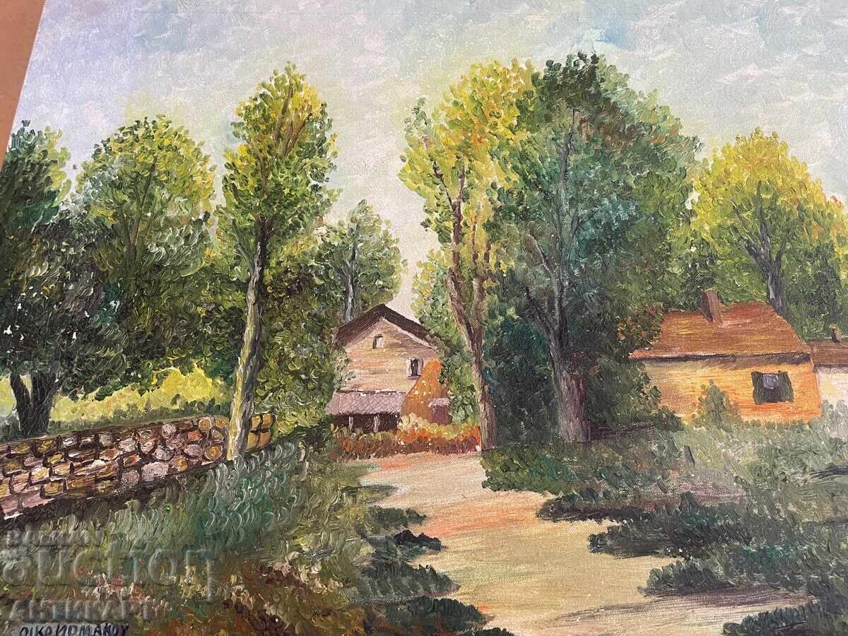 Licitație Grecia tablou peisaj grecesc ulei pe pânză semnat