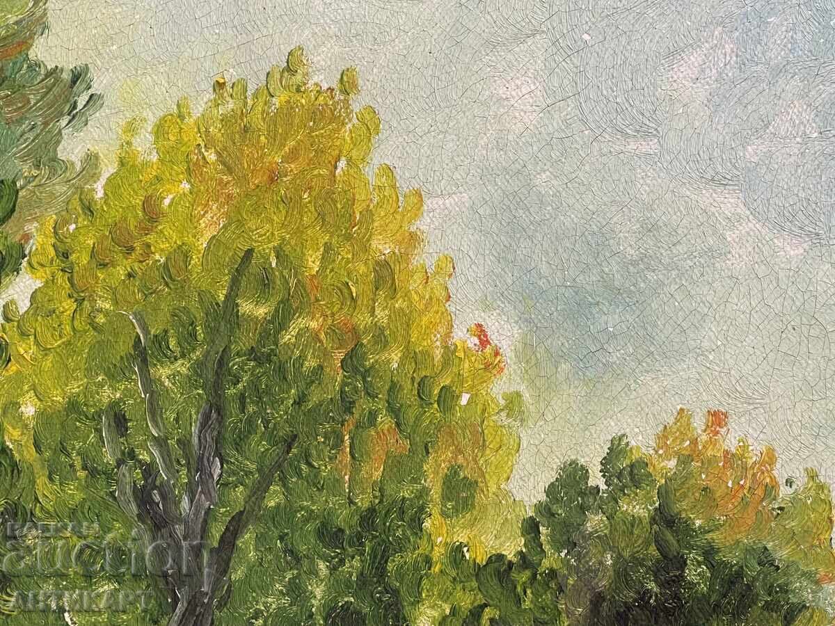 Grecia tablou peisaj grecesc ulei pe pânză semnat - 5