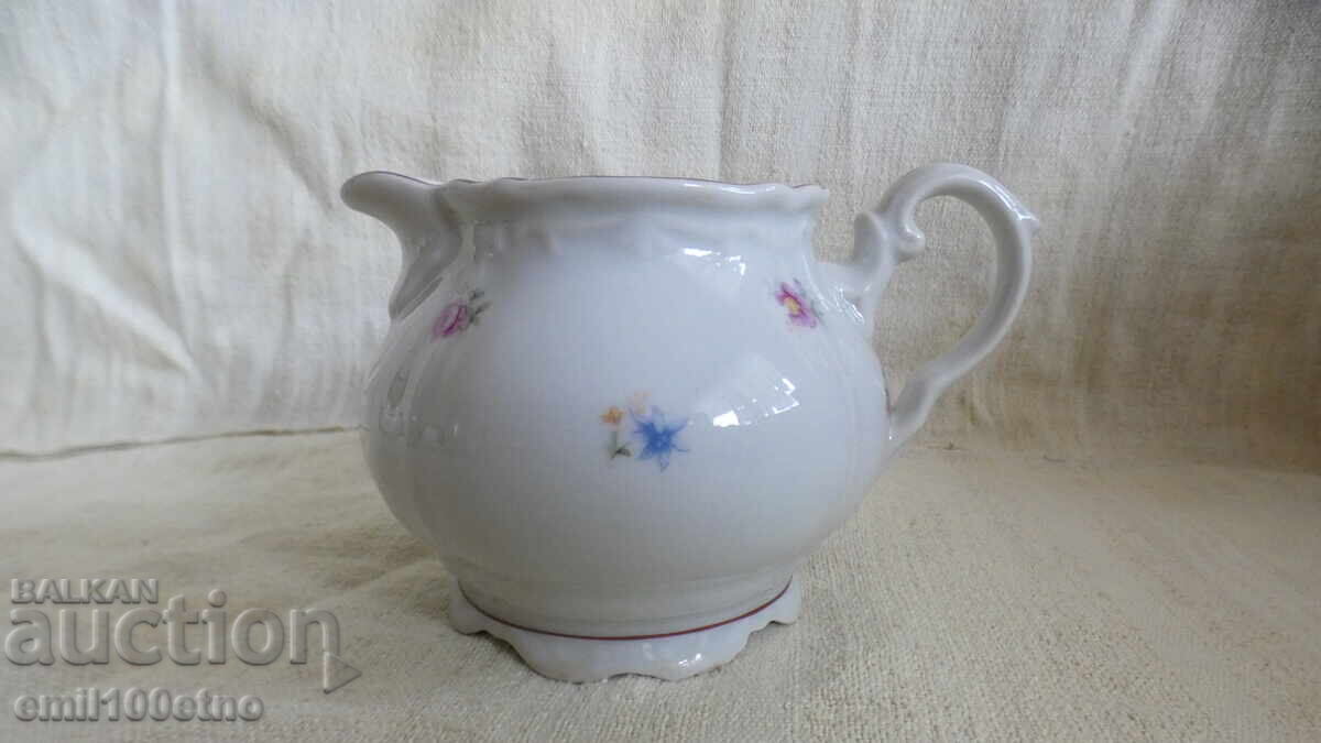 Milk jug, Lattiera, old Bulgarian porcelain with price 10.00 BGN | € 5.11 Milk jug, Lattiera, old Bulgarian porcelain with price 10.00 BGN | € 5.11
