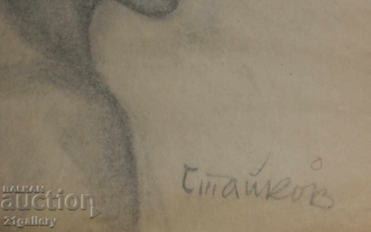 Old pencil drawing portrait of a woman, signed - 7