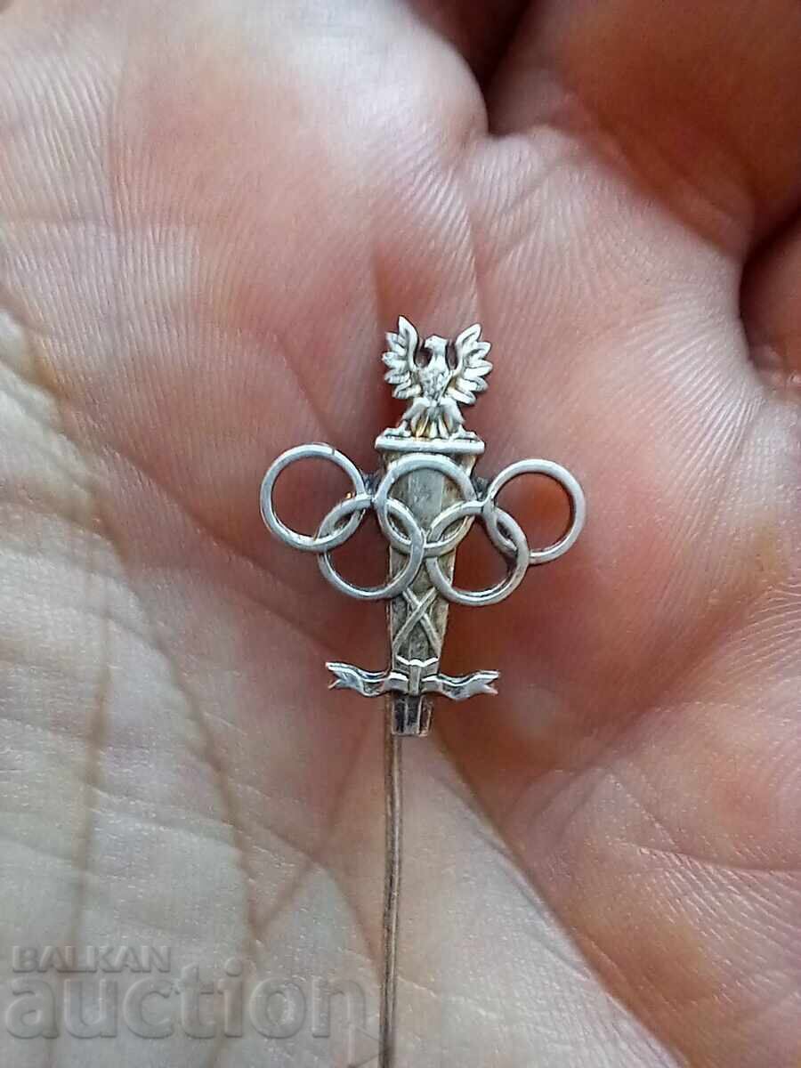 Old Silver Olympic Badge