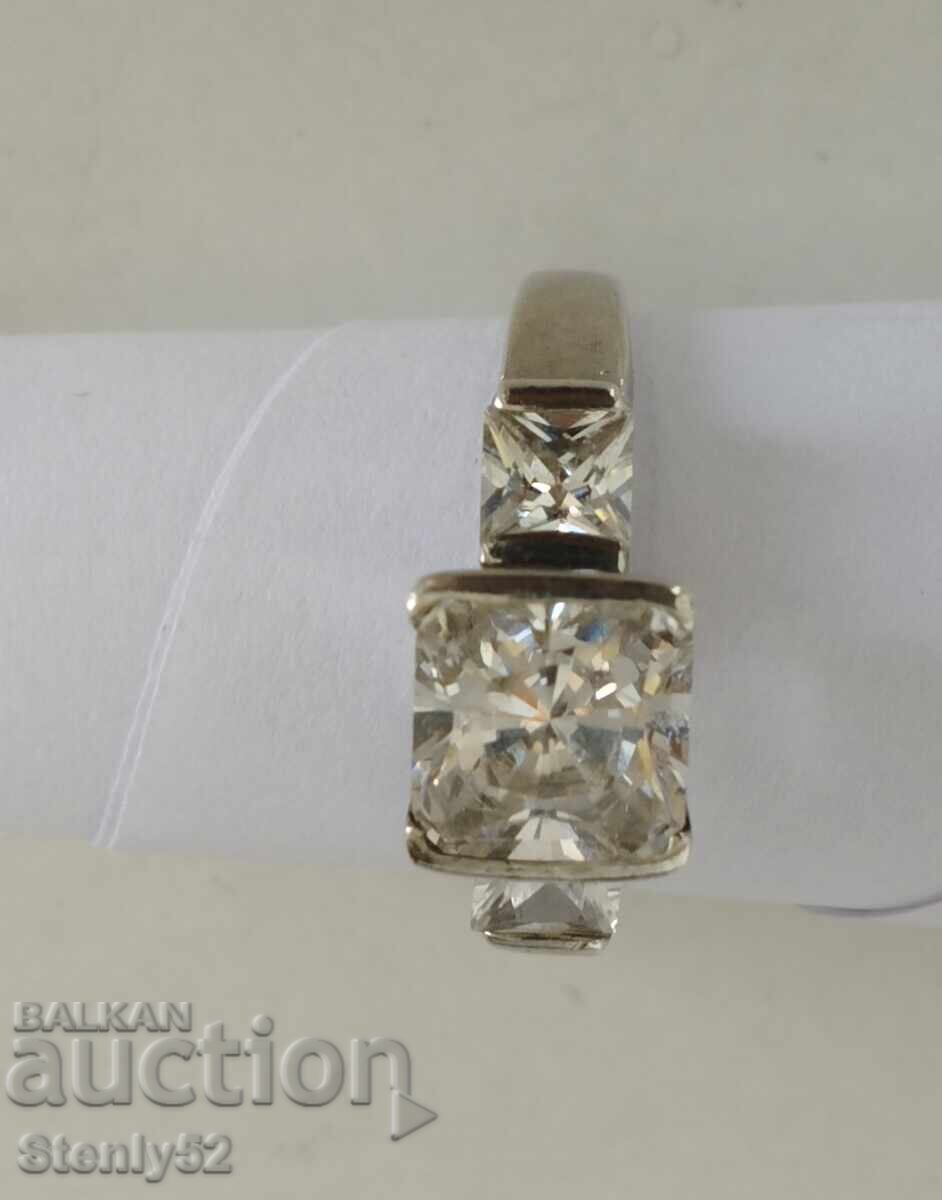 Auction  Silver ring with stones, 925 grade, weight 3.93 g