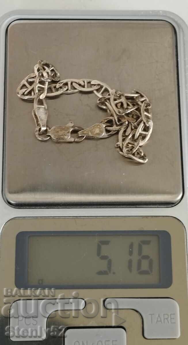 Ασημένιο βραχιόλι 5.16 γρ. μήκος 21 εκ. ασήμι 925 με τιμή € 35.00 | 68.45 BGN