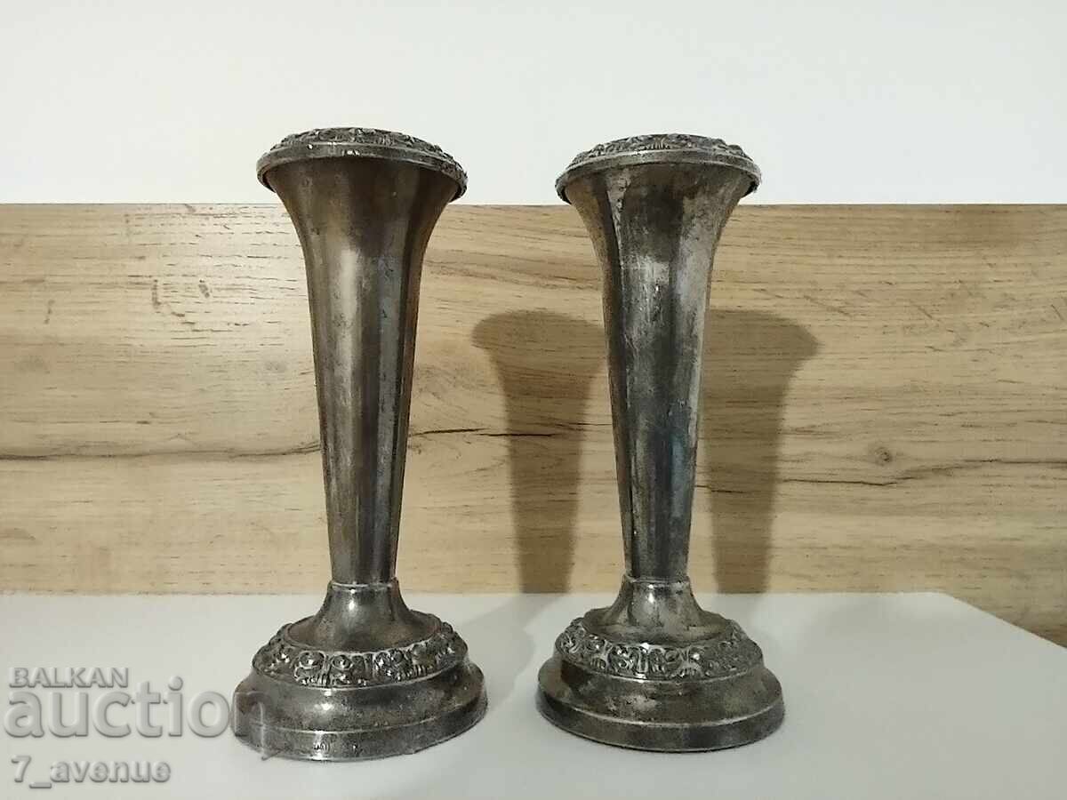 Auction  Candlesticks/Vases, silver-plated with stamps, 4.04.25