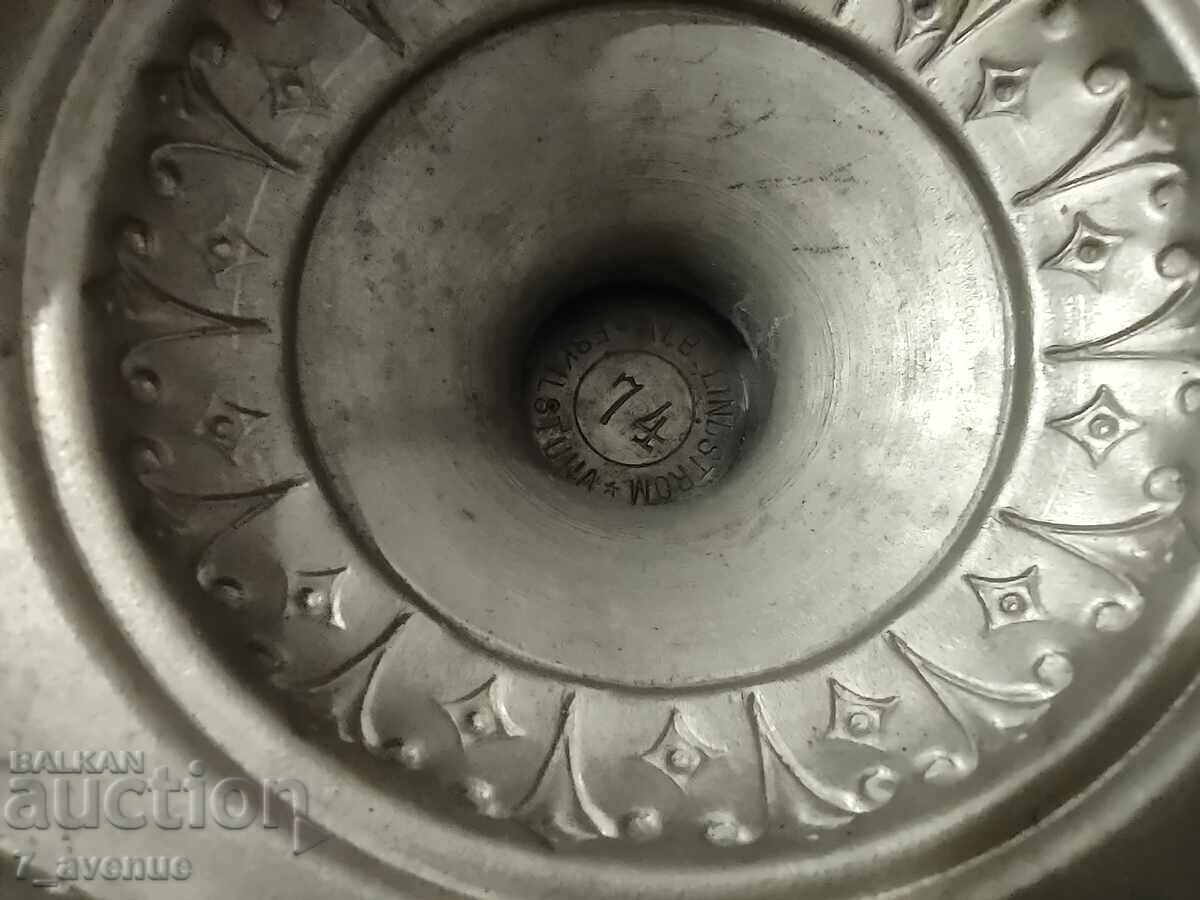 Silver-plated large can, with stamps, Scandinavian 4.04.25 - 5 Silver-plated large can, with stamps, Scandinavian 4.04.25 - 5