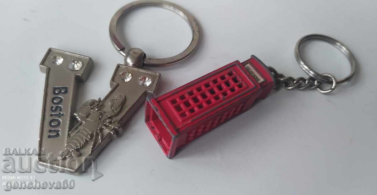 Silver metal keychain Boston and another with price € 12.00 | 23.47 BGN