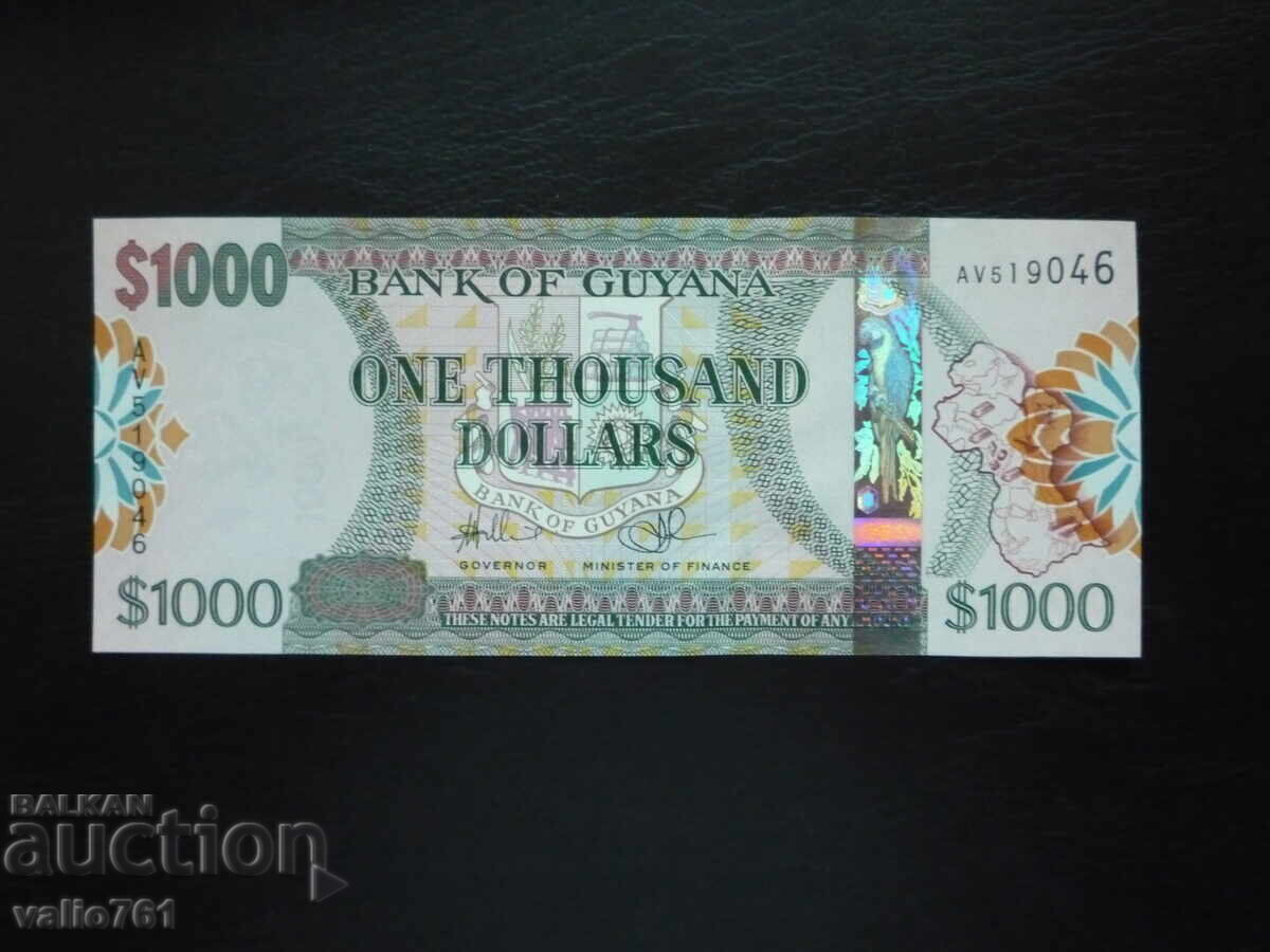 GUYANA (GUIANA) 1000 DOLLARS 2011 NEW UNC