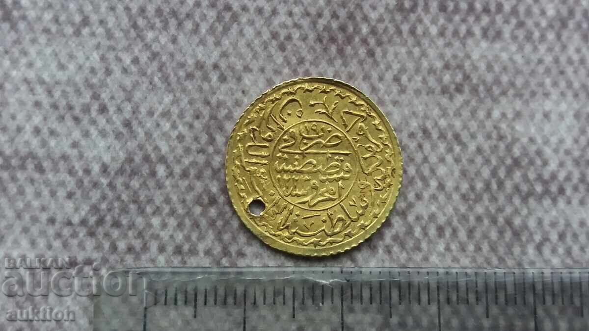 Monedă otomană de aur 1223 20 k. 1,58 gr