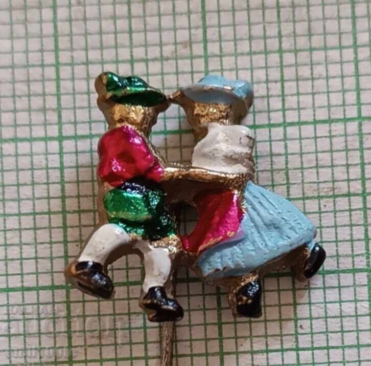 Стара значка Двойка танцьори Стара значка Двойка танцьори