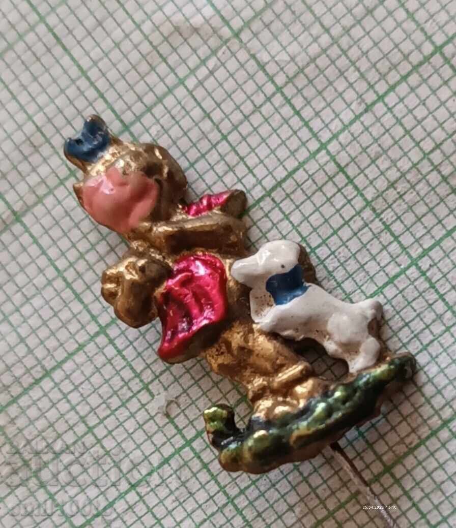 Аукцион Стара значка Момиче с куче