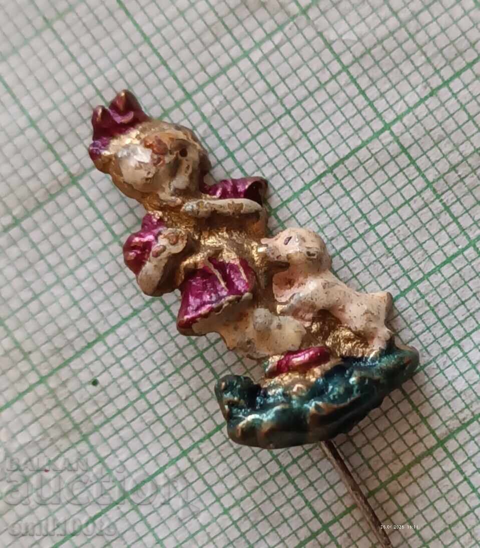 Δημοπρασία Παλαιό σήμα: Κορίτσι με σκύλο