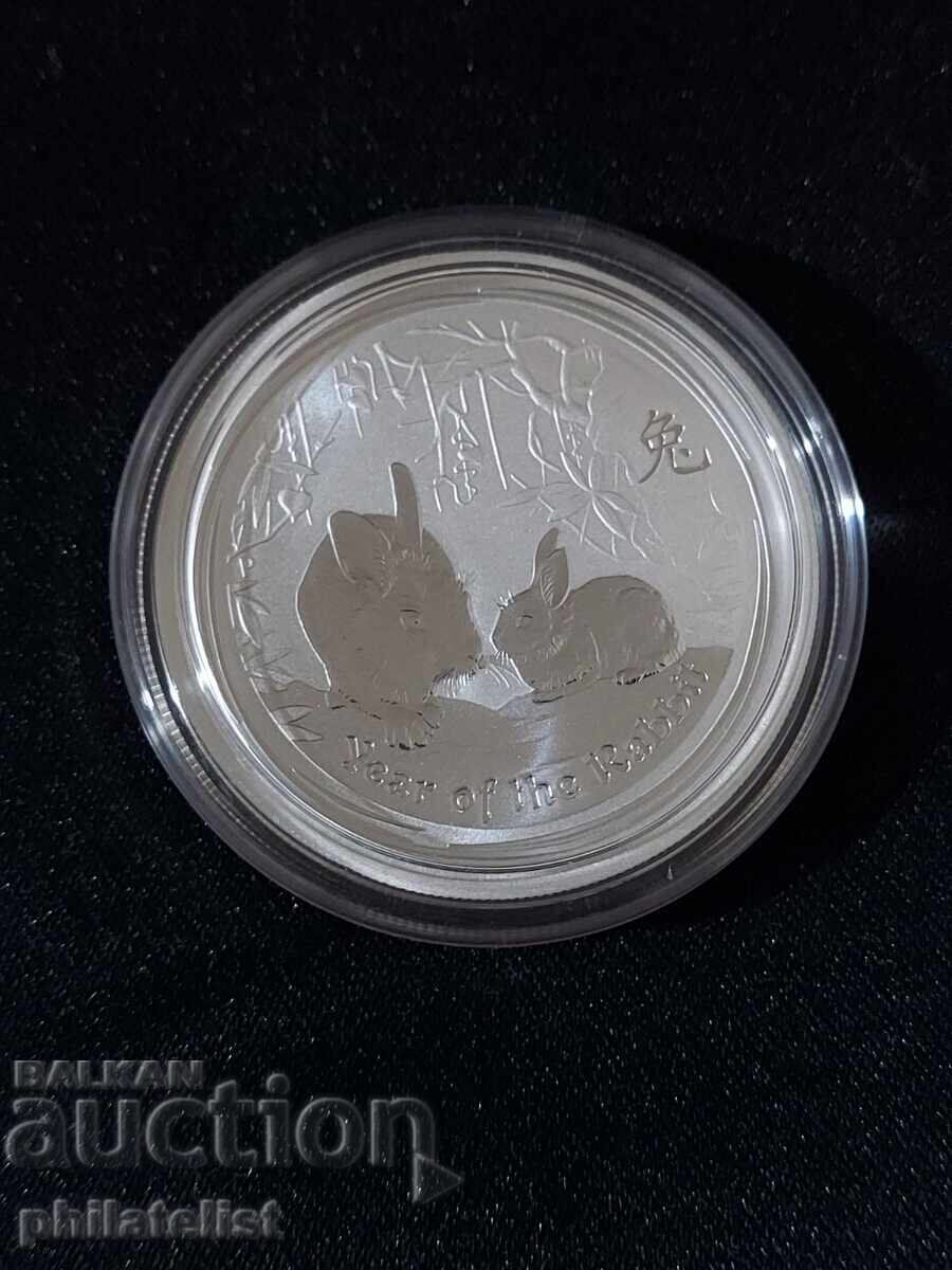Australia 2011 - 50 Cents - Year of the Rabbit, 1/2 OZ Silver Australia 2011 - 50 Cents - Year of the Rabbit, 1/2 OZ Silver