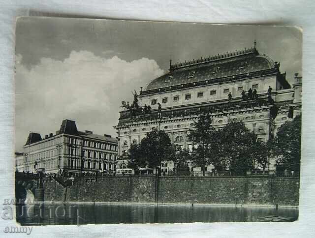Postcard 1957 - Prague, National Theatre, used
