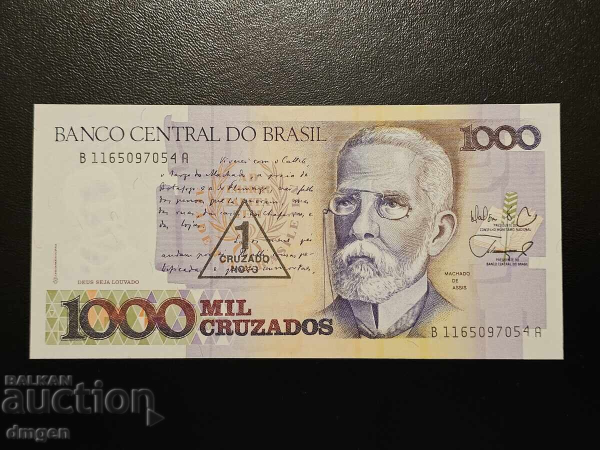 1000 Cruzeiros with overprint Brazil UNC 1000 Cruzeiros with overprint Brazil UNC