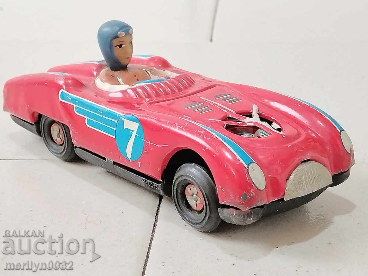 Jucărie veche de tablă, cărucior, automobil - 5