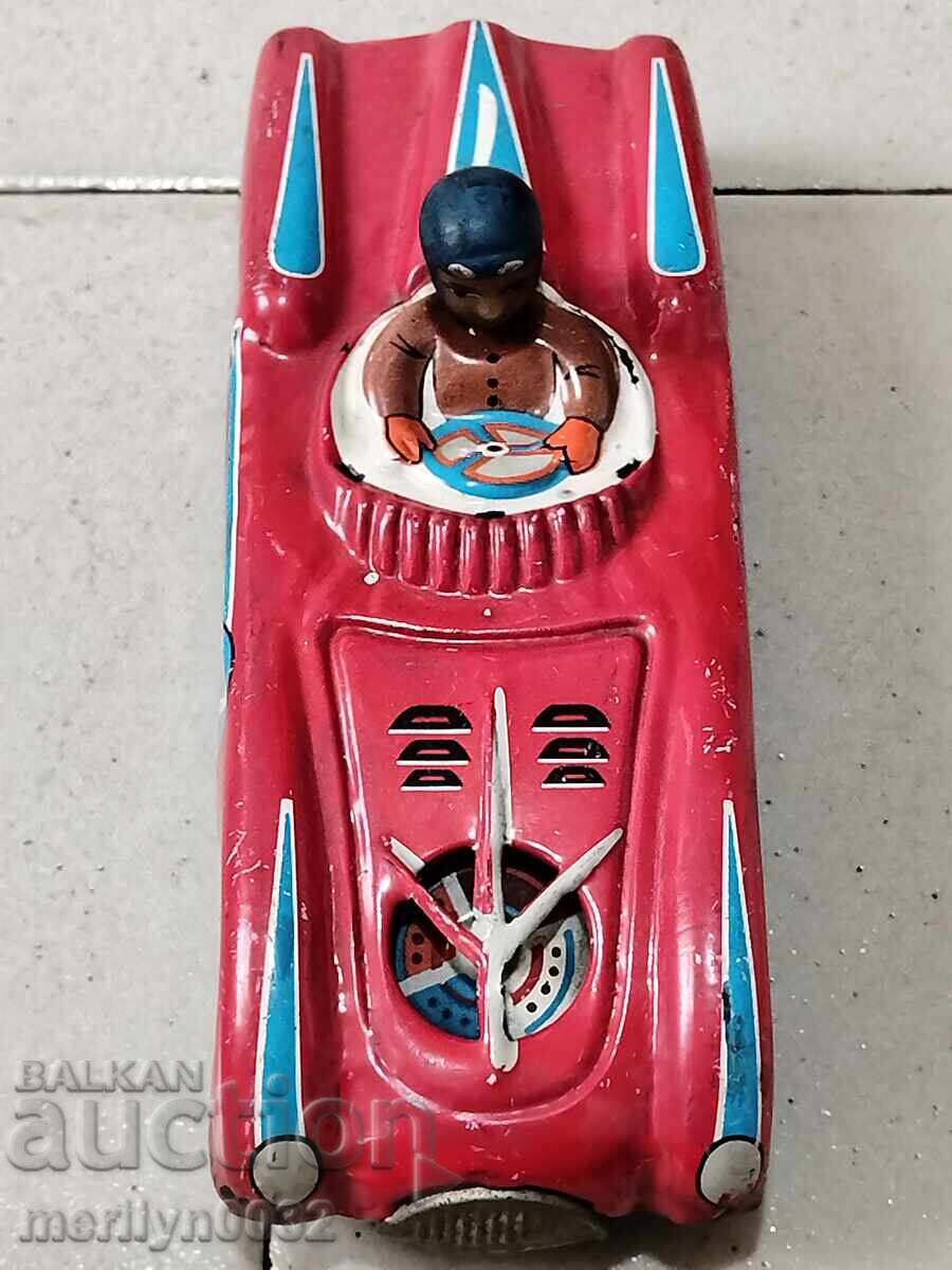 Jucărie veche de tablă, cărucior, automobil - 6