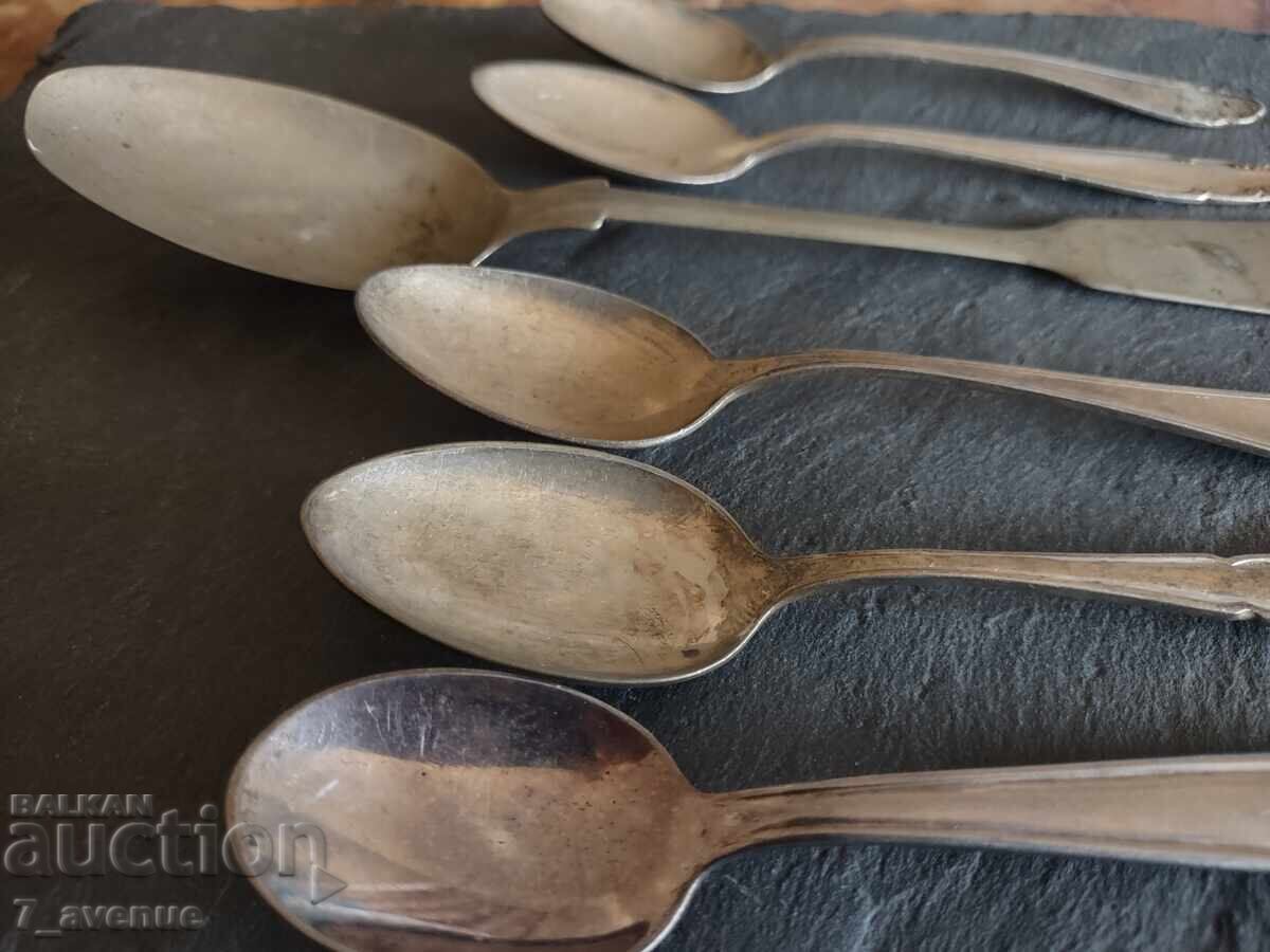 Lot tacâmuri vechi linguri, argintate, 6.04.25 - 5 Lot tacâmuri vechi linguri, argintate, 6.04.25 - 5