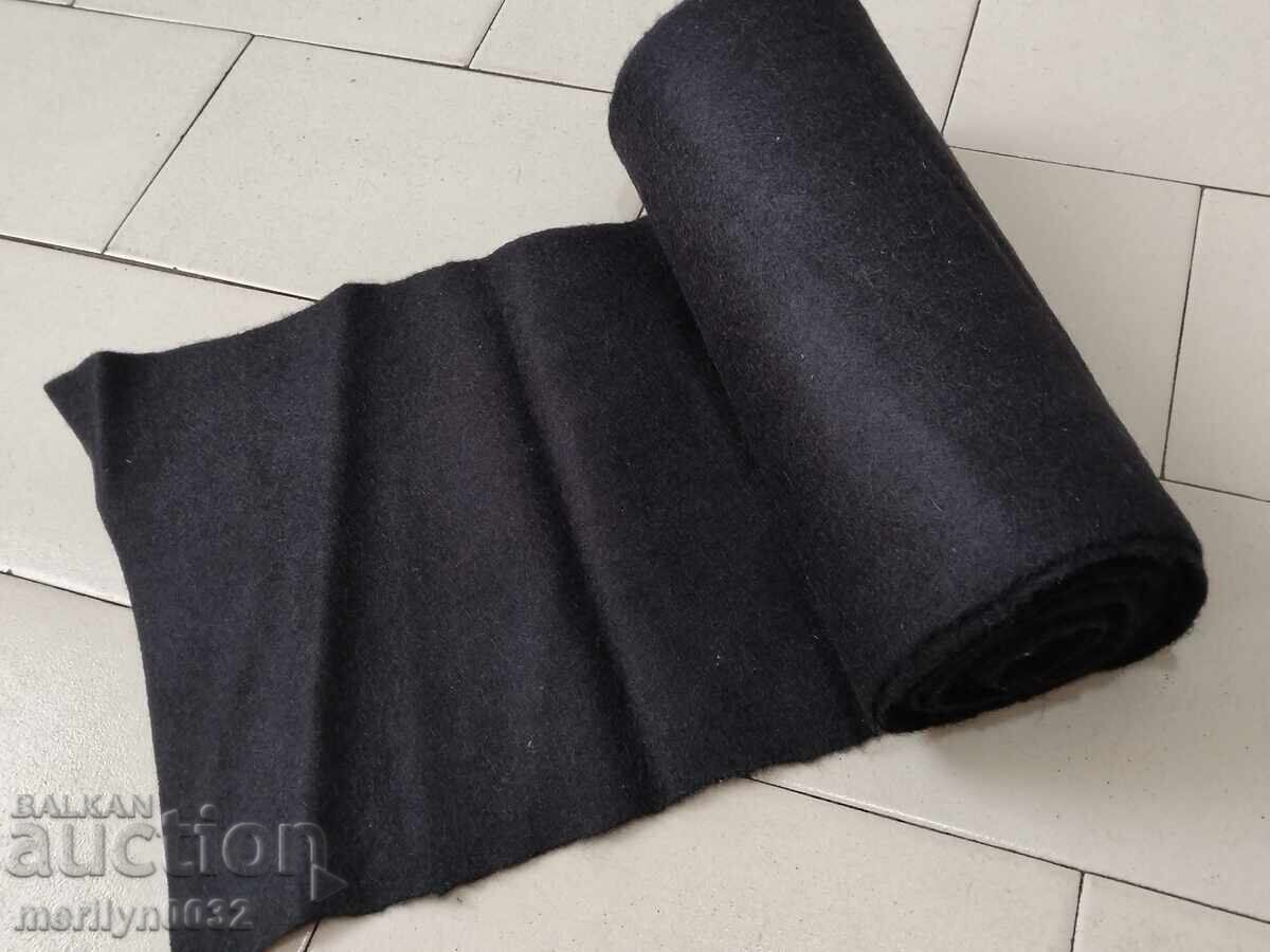 Πλατίνιο ρολό χειροποίητου υφαντού μάλλινου υφάσματος μαύρου σαγιάκ - 7