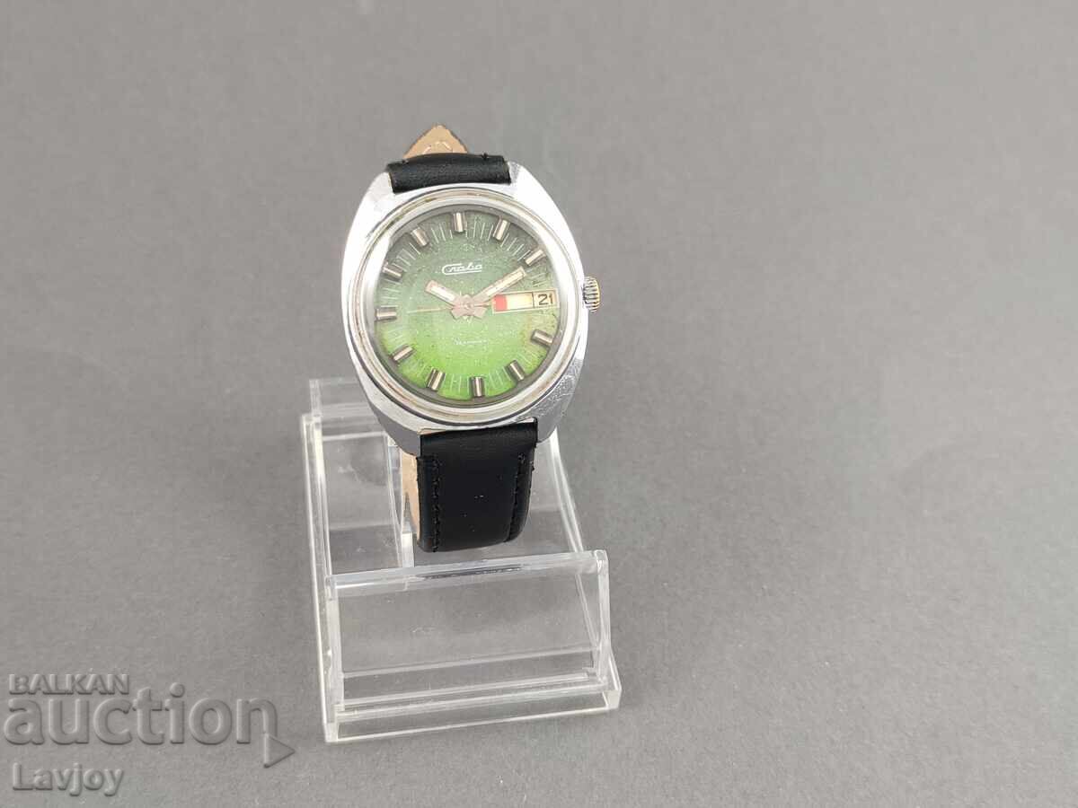 ☭  Слава ☭ Slava***   ретро модел зелен циферблат с цена 100.00 лв. | € 51.13