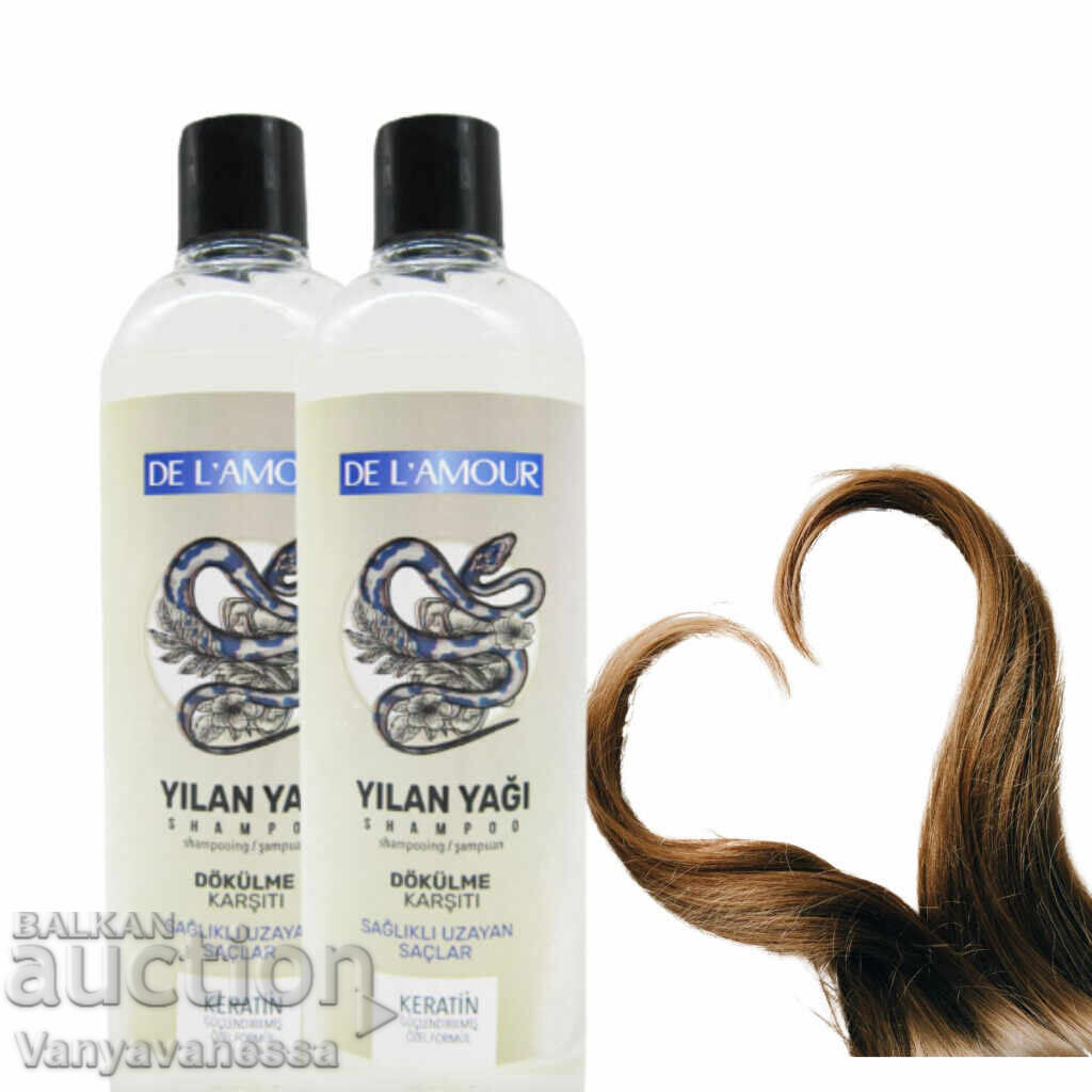 De L'Amour Shampoo, with snake oil and keratin, 2 pieces of 700 De L'Amour Shampoo, with snake oil and keratin, 2 pieces of 700