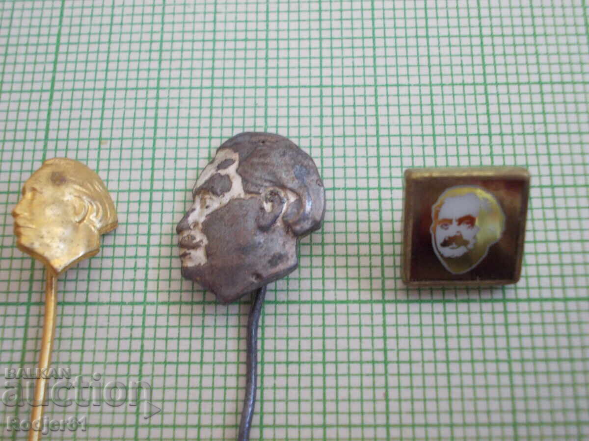 Badges - Figures of Georgi Dimitrov, 3 pieces Badges - Figures of Georgi Dimitrov, 3 pieces