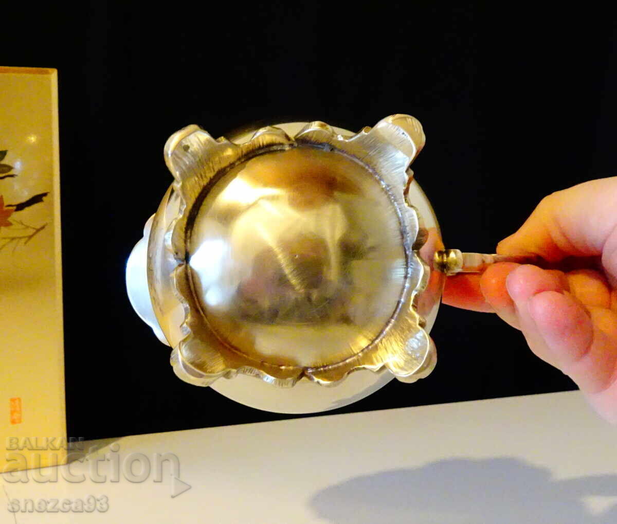 Δημοπρασία Αγγλική αντίκα μπρούτζινη κανάτα, σαλτσιέρα