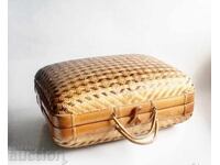Valiză din bambus țesut Coș împletit Coș de depozitare împletit