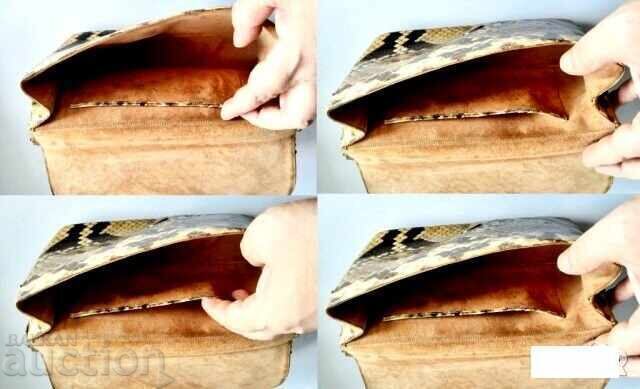 Livrarea Geantă clasică din piele de piton de șarpe Livrarea Geantă clasică din piele de piton de șarpe