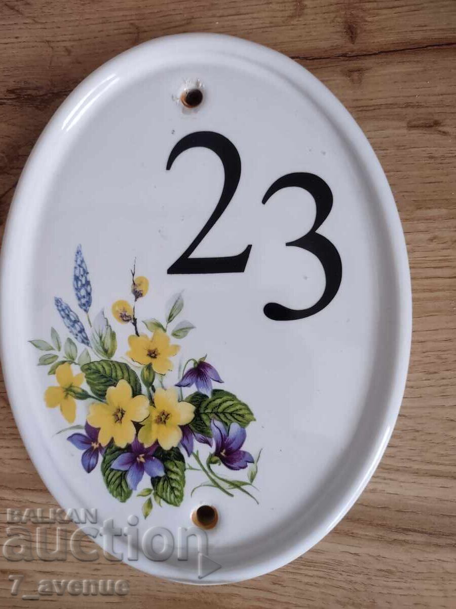 Αριθμός πόρτας 23, για σπίτι, από πορσελάνη., 6.04.25