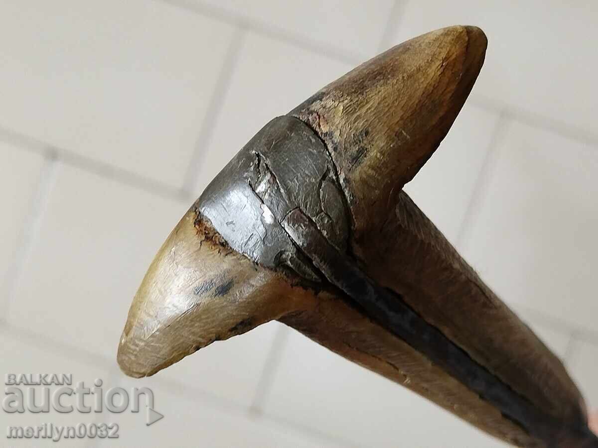 Iatagan turcesc datat, karakulak, cuțit mare cu mânere din corn - 7
