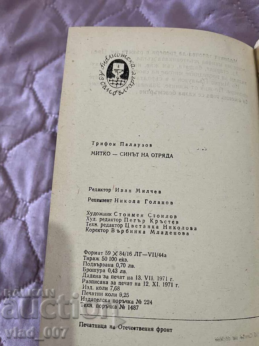 Auction  Mitko, the Son of the Detachment. T. Palauzov