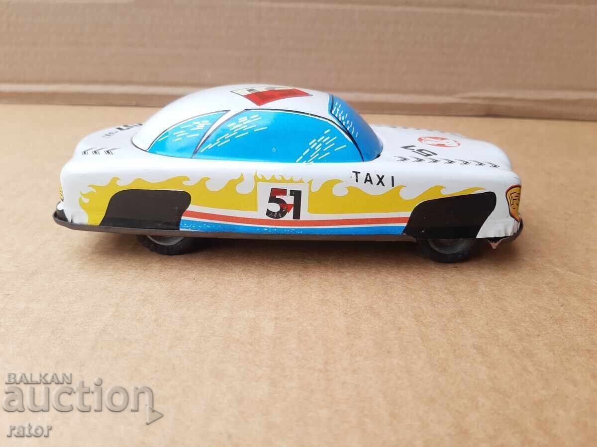 Old tin car, taxi, toy. Works with price 9.99 BGN | € 5.11