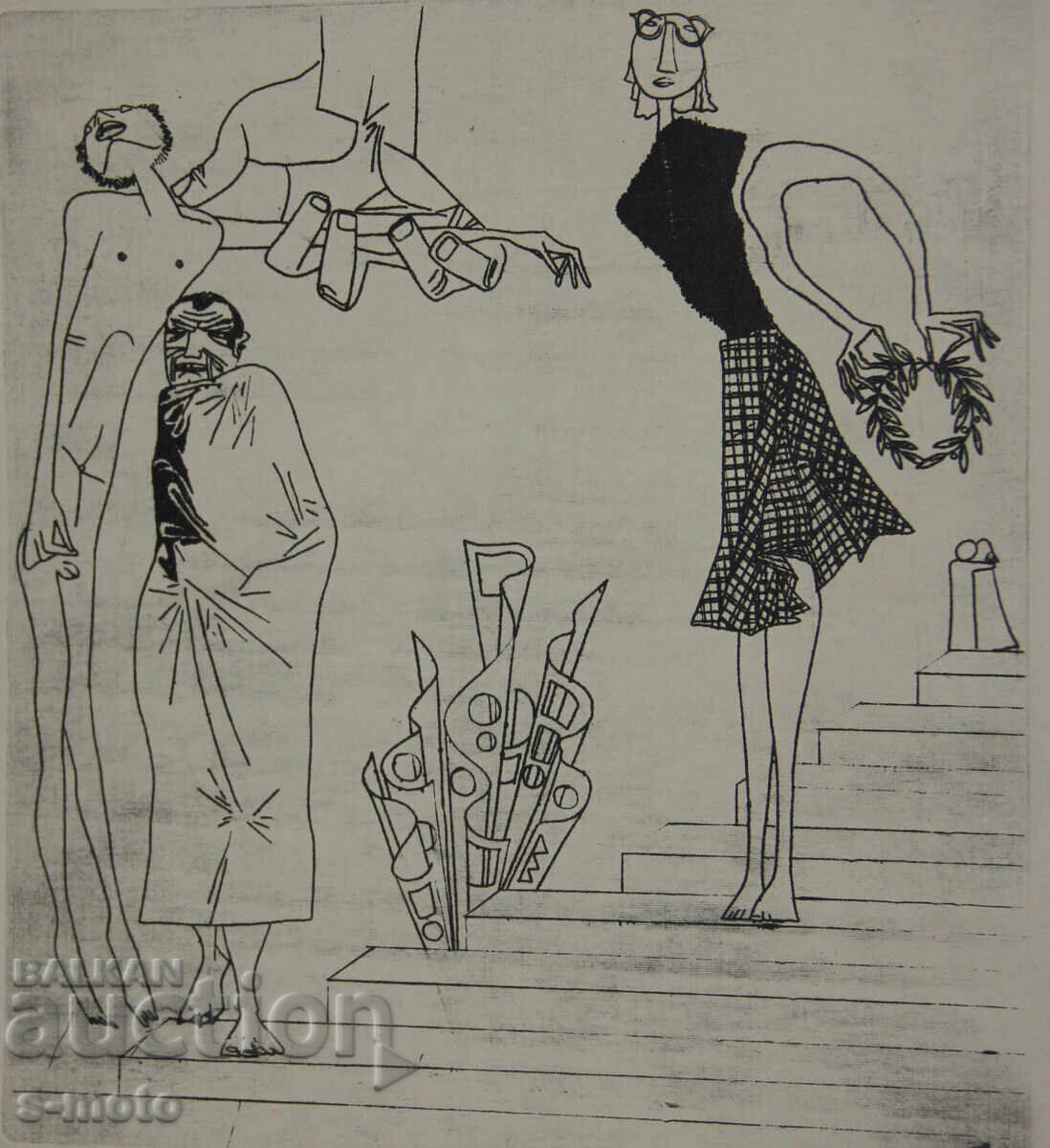 Ivan Gazdov Graphics Drypoint Figure with price 200.00 BGN | € 102.26