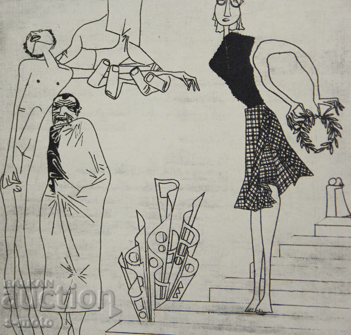 Ivan Gazdov Graphics Drypoint Figure - 5