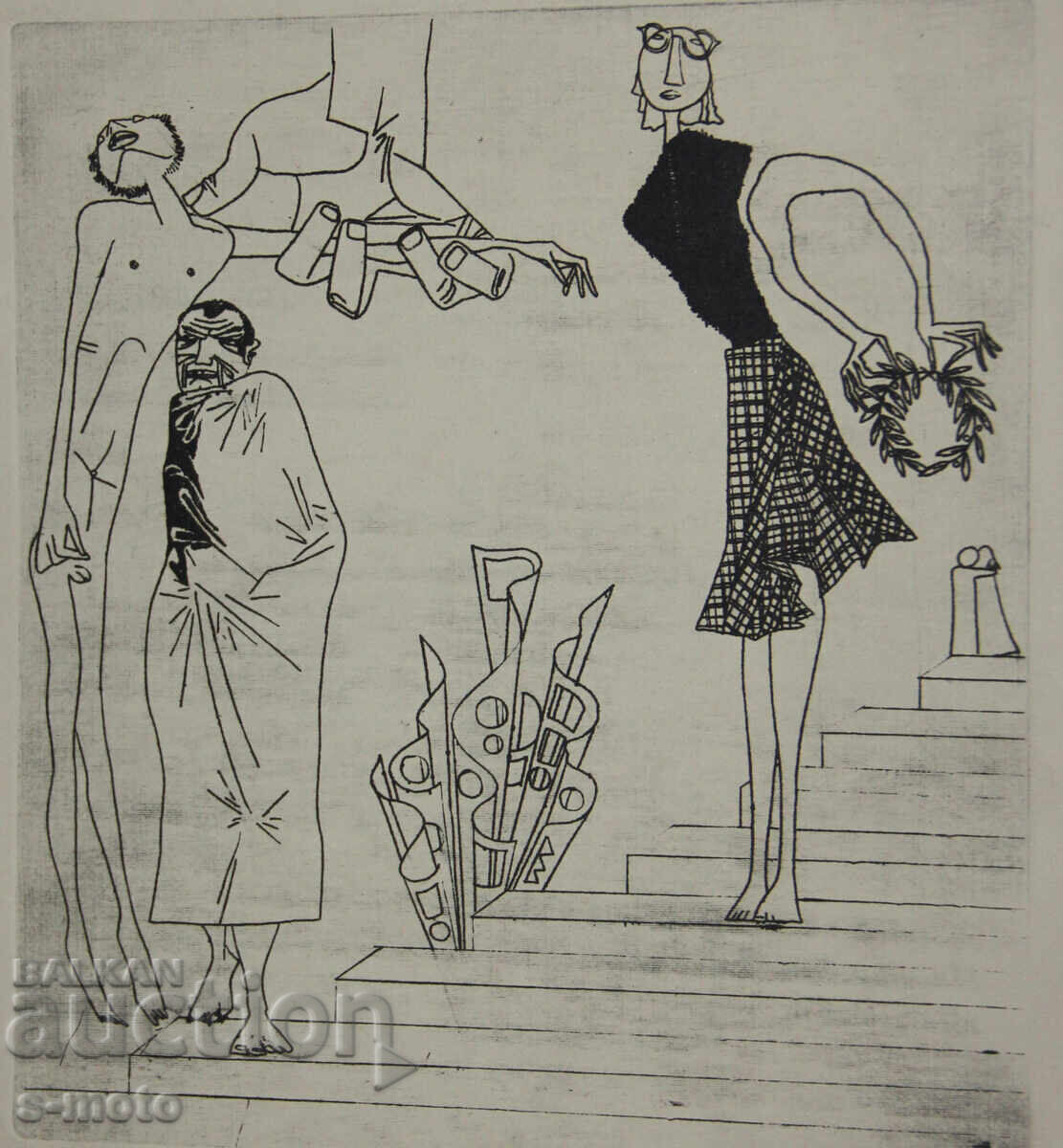 Ivan Gazdov Graphics Drypoint Figure