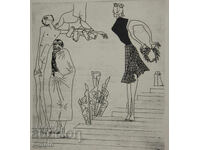 Γραφικά του Ιβάν Γκάζντοφ με ξηρή χάραξη, φιγούρες