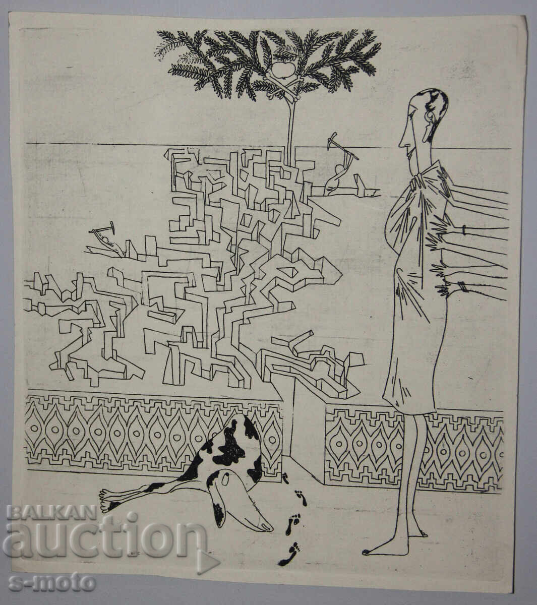 Δημοπρασία Γραφικά του Ιβάν Γκάζντοφ με ξηρή χάραξη, φιγούρες