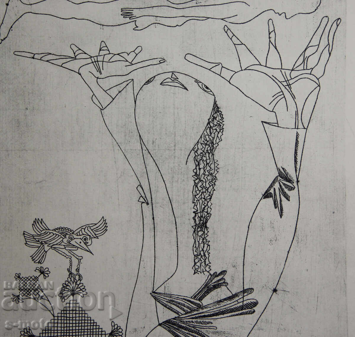 Ivan Gazdov Graphics Drypoint Figure - 6