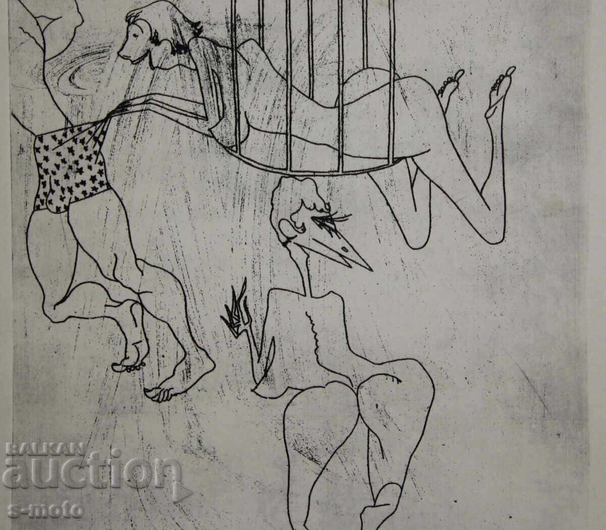 Ivan Gazdov Graphics Drypoint Figure - 6