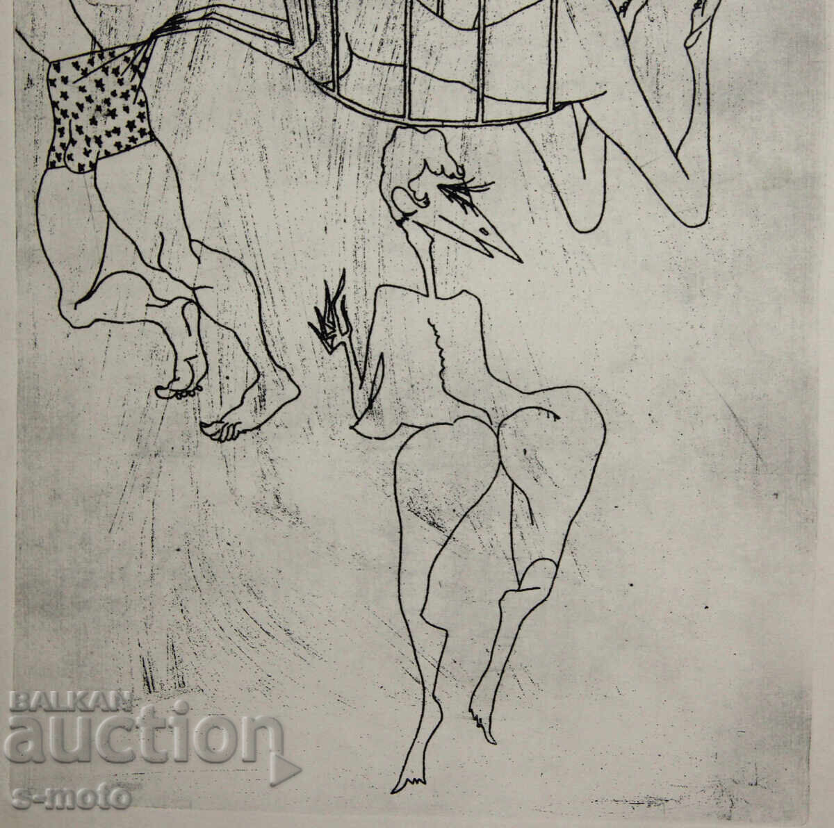 Ivan Gazdov Graphics Drypoint Figure - 7