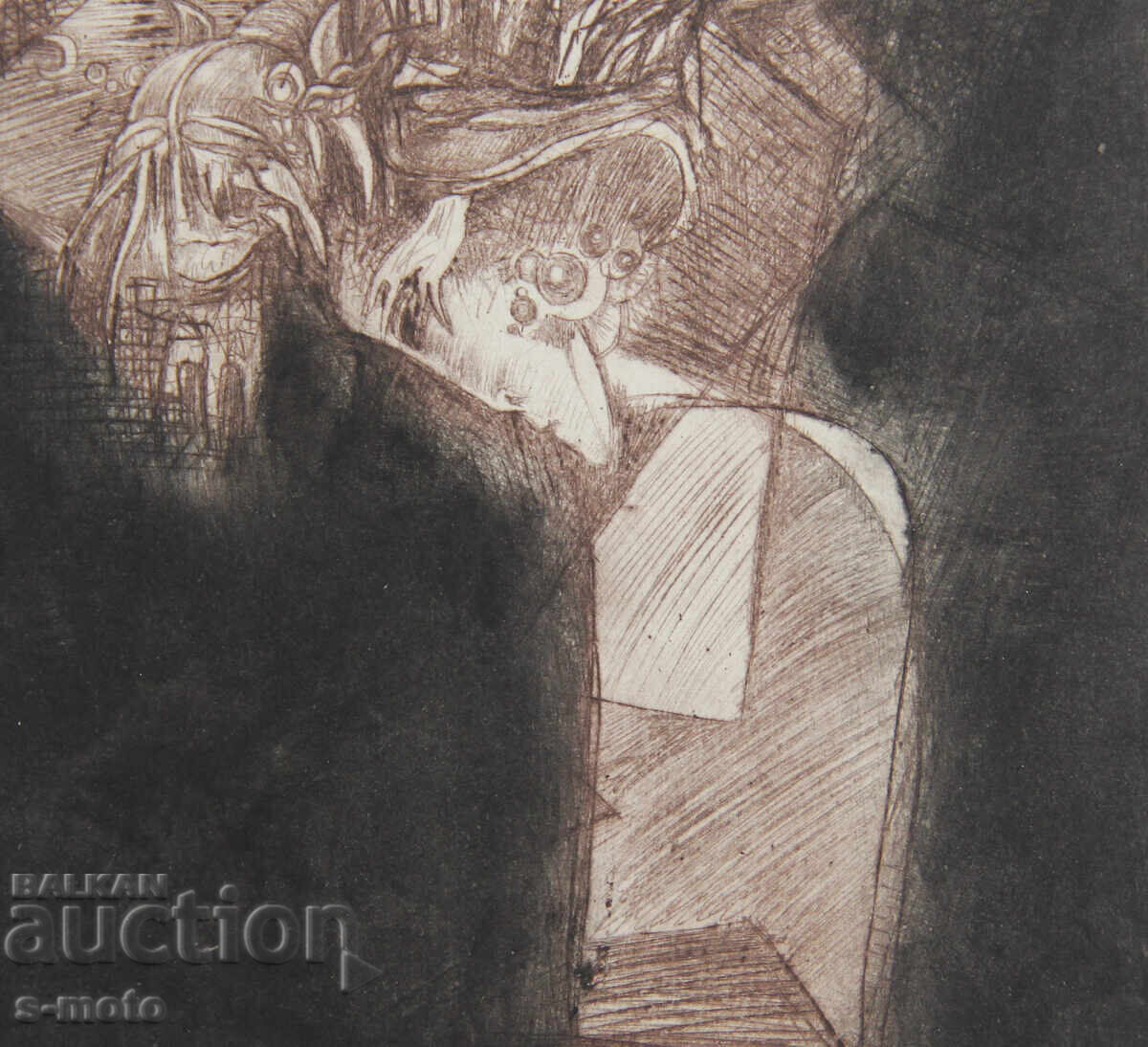 Γραφικά της Νέλι Σαντέβα με ξηρή χάραξη, πορτρέτο - 7