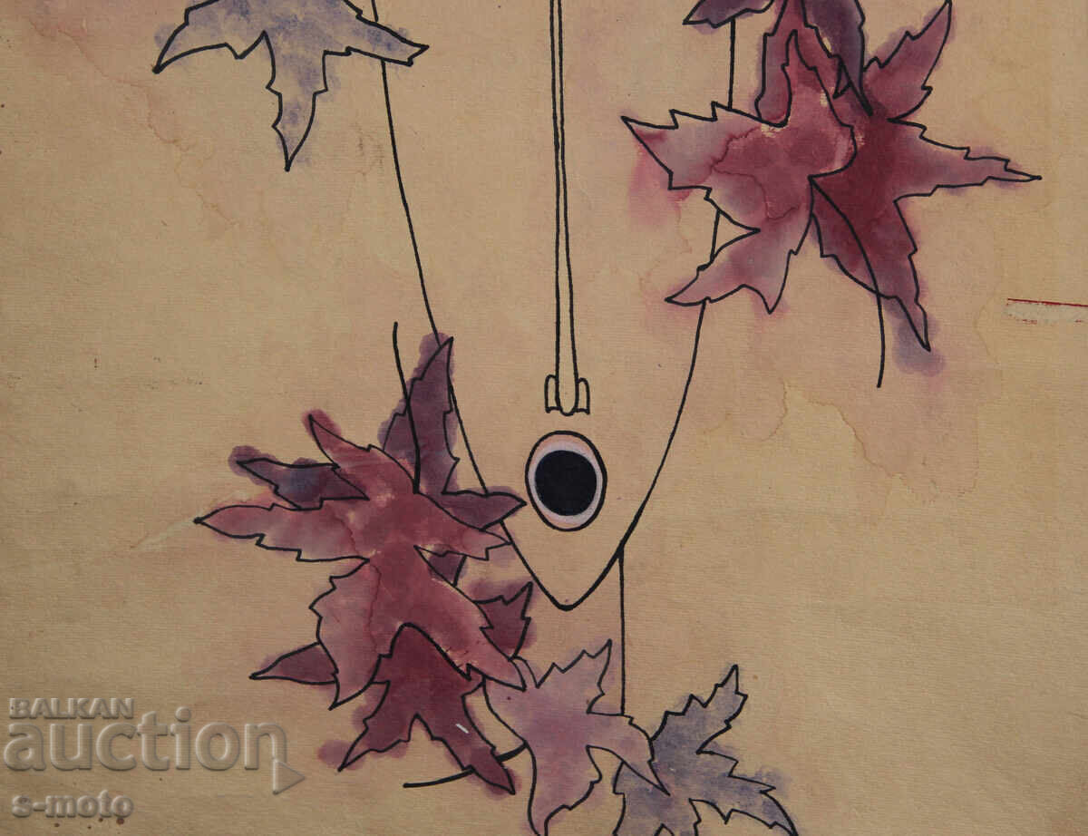 Old painting ink / watercolor portrait - 7