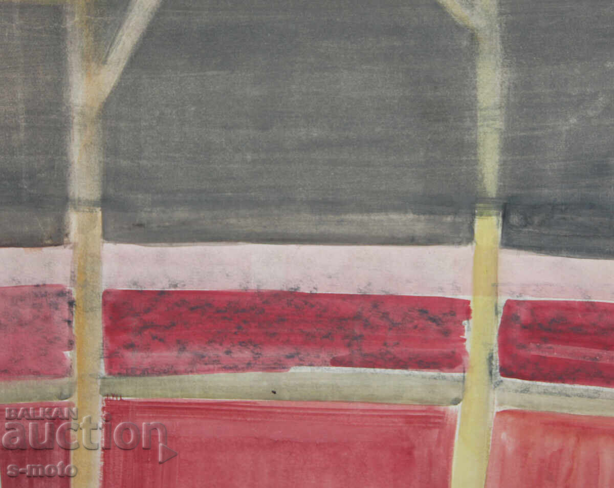 Pictură veche acuarelă peisaj - 5 Pictură veche acuarelă peisaj - 5