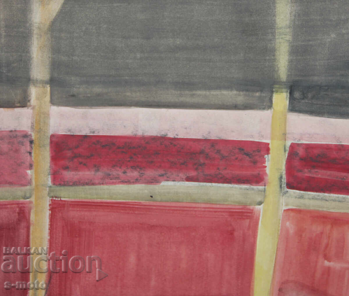 Pictură veche acuarelă peisaj - 6 Pictură veche acuarelă peisaj - 6