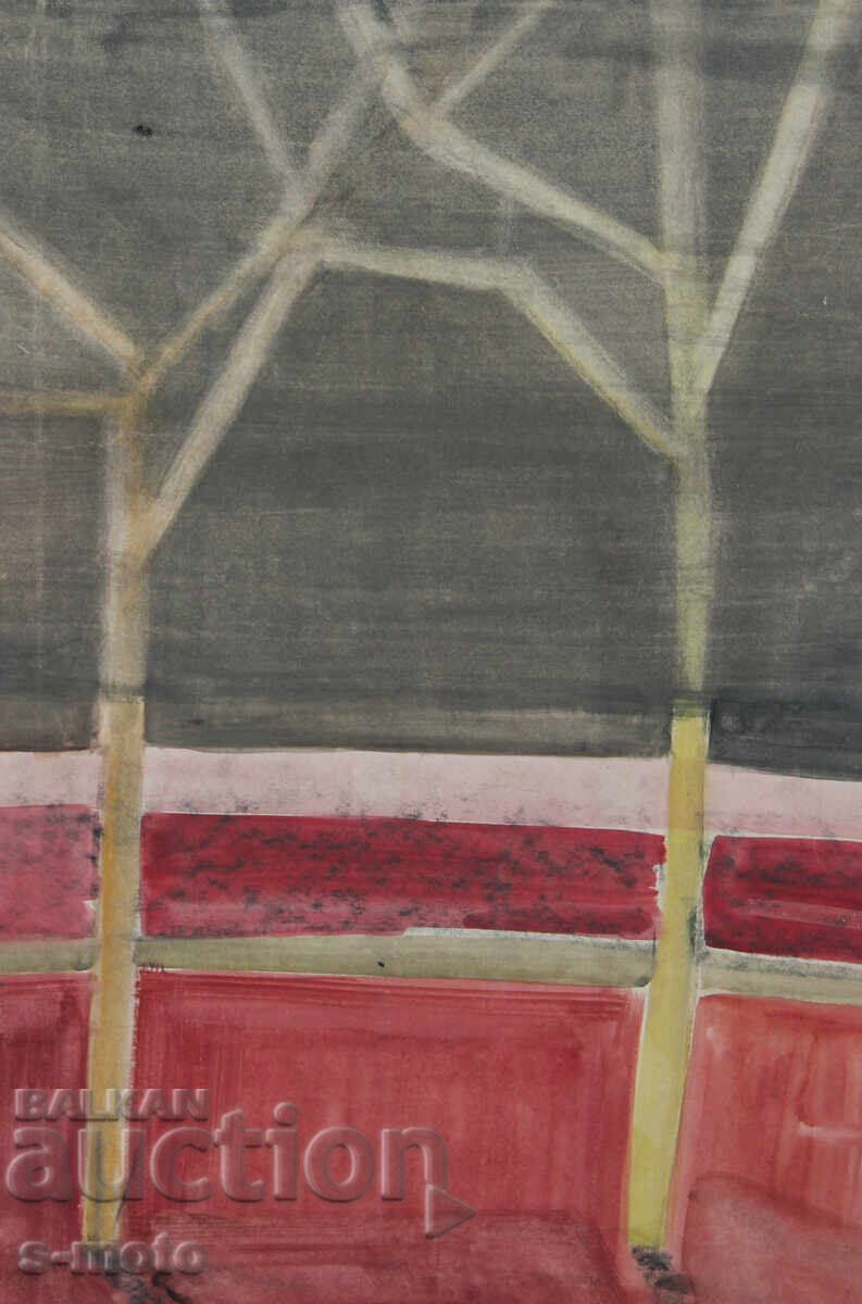 Pictură veche acuarelă peisaj Pictură veche acuarelă peisaj