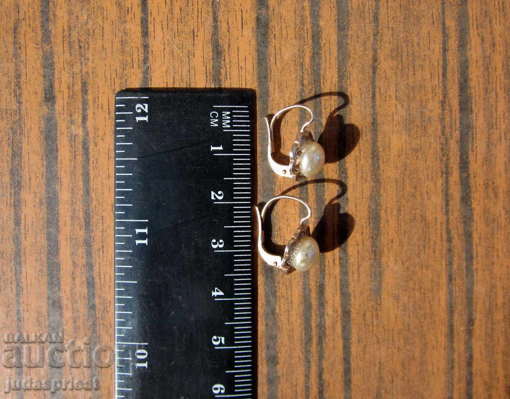 дамско бижу старинни позлатени обици с перли неупотребявани - 7 дамско бижу старинни позлатени обици с перли неупотребявани - 7