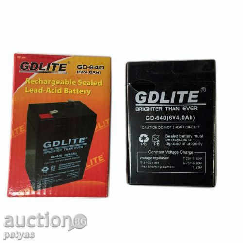 Auction GDLITE GD-640 6V / 4Ah Gel Battery Auction GDLITE GD-640 6V / 4Ah Gel Battery